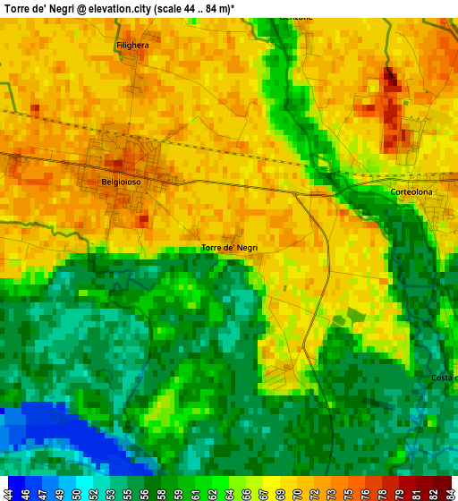 Torre de' Negri elevation map