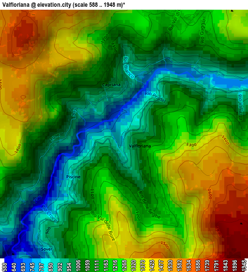 Valfloriana elevation map