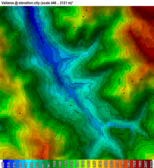 Vallarsa elevation map