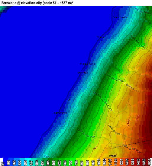 Brenzone elevation map