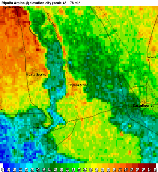 Ripalta Arpina elevation map