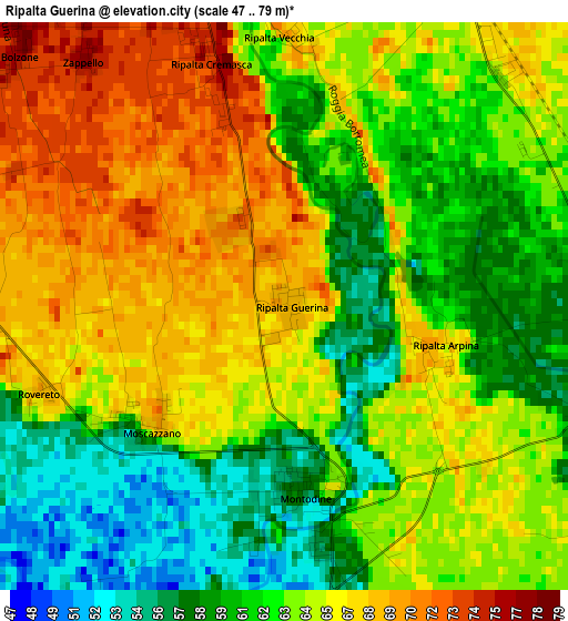 Ripalta Guerina elevation map