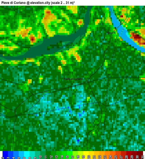 Pieve di Coriano elevation map