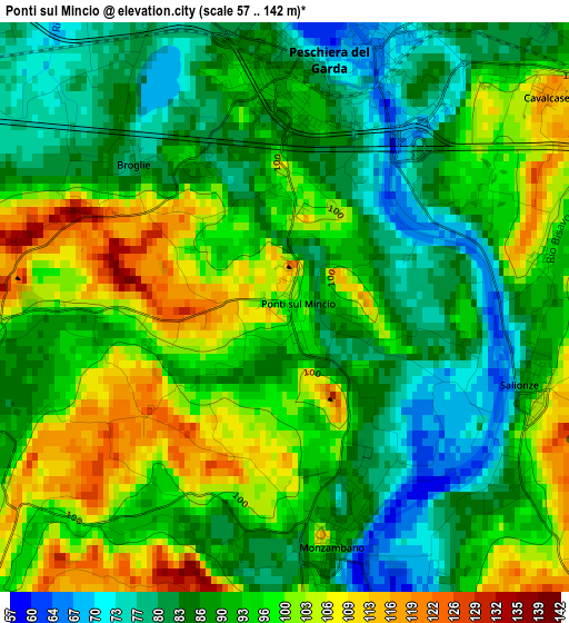 Ponti sul Mincio elevation map