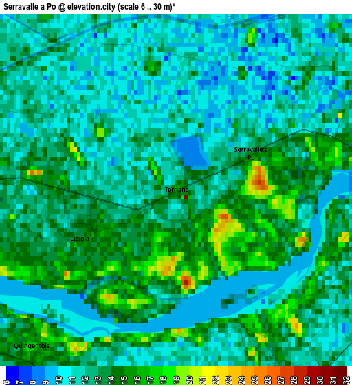 Serravalle a Po elevation map