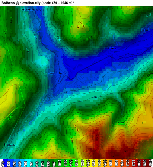 Bolbeno elevation map