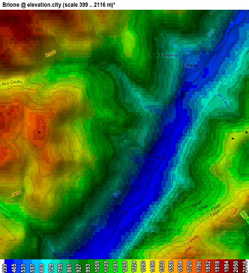 Brione elevation map