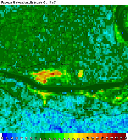 Papozze elevation map