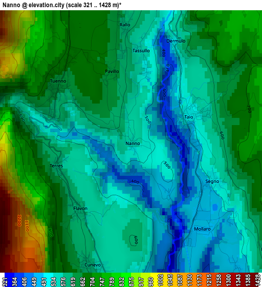 Nanno elevation map