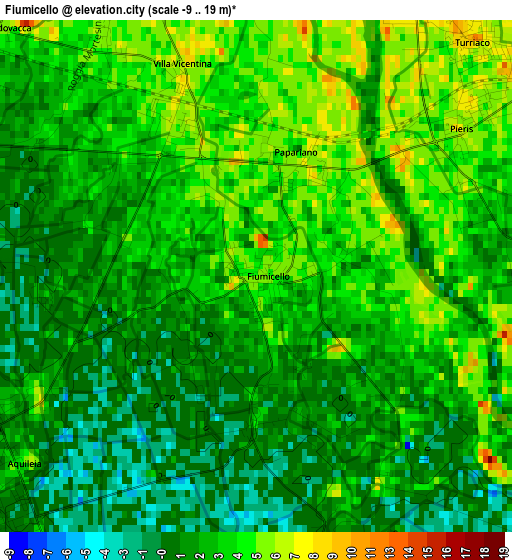 Fiumicello elevation map