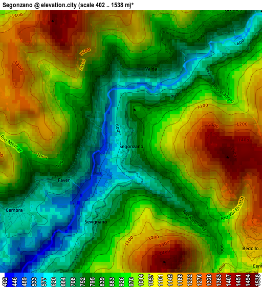 Segonzano elevation map