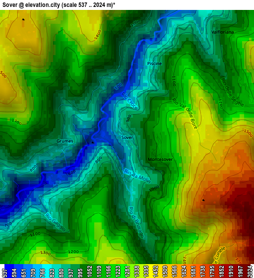 Sover elevation map