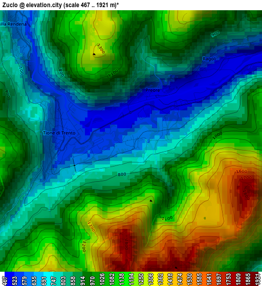 Zuclo elevation map