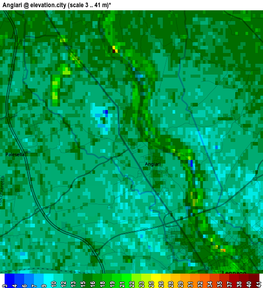 Angiari elevation map