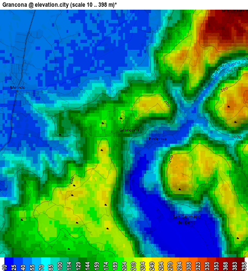 Grancona elevation map