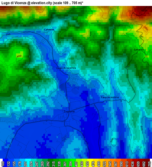 Lugo di Vicenza elevation map