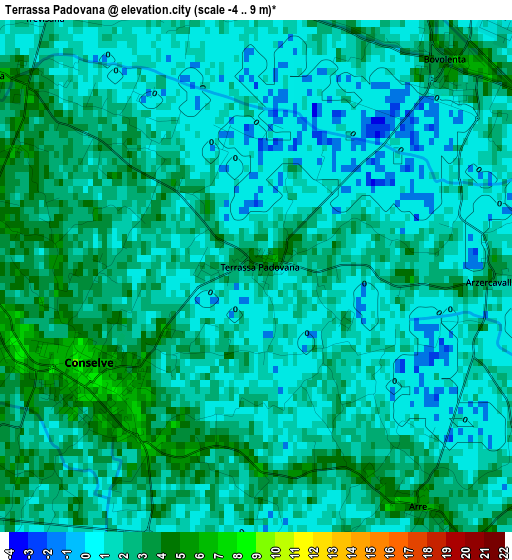 Terrassa Padovana elevation map