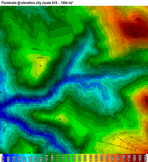 Fluminata elevation map