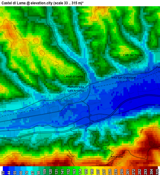 Castel di Lama elevation map