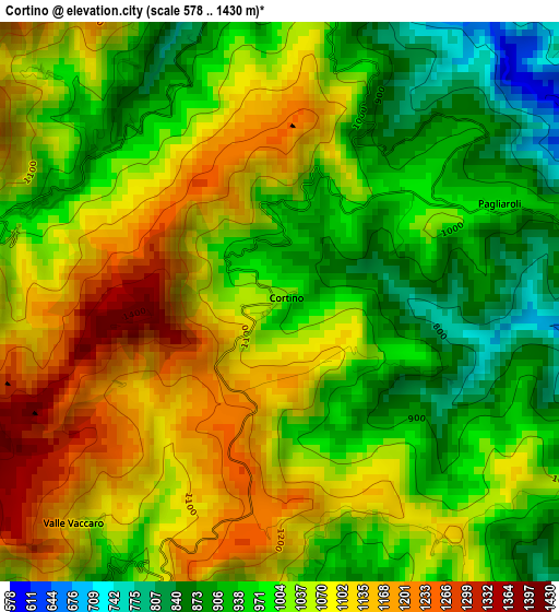 Cortino elevation map