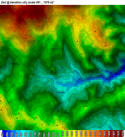 Zeri elevation map