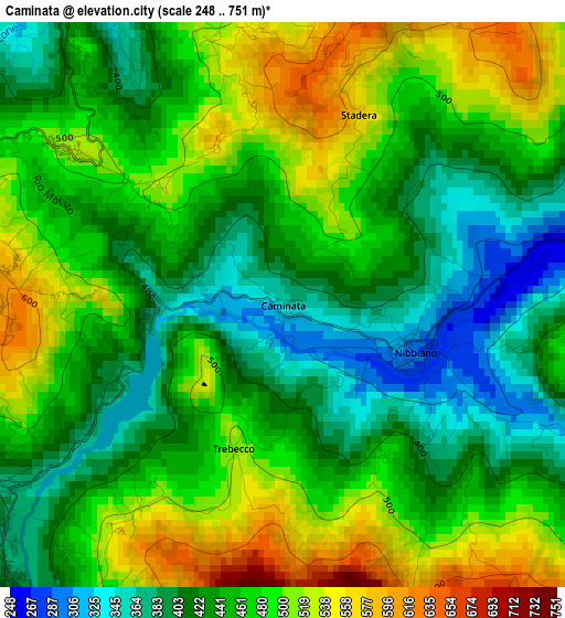 Caminata elevation map