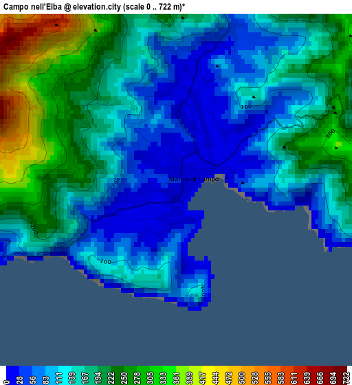 Campo nell'Elba elevation map