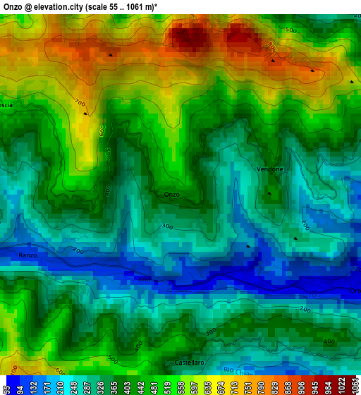 Onzo elevation map