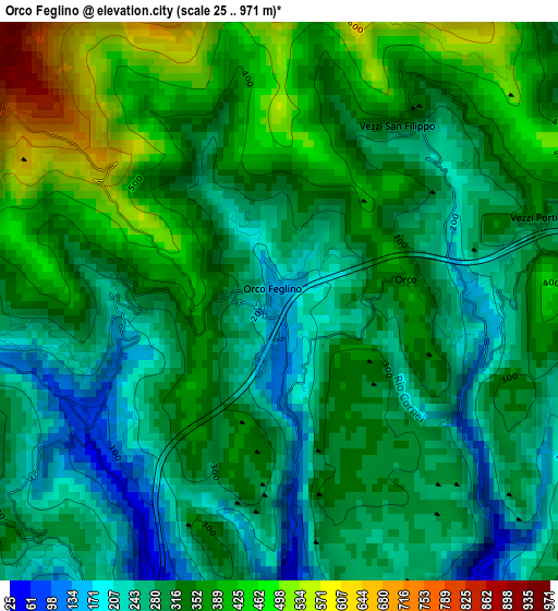 Orco Feglino elevation map