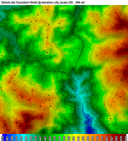 Osteria dei Cacciatori-Stella elevation map