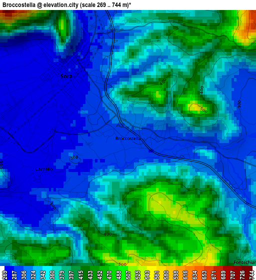 Broccostella elevation map