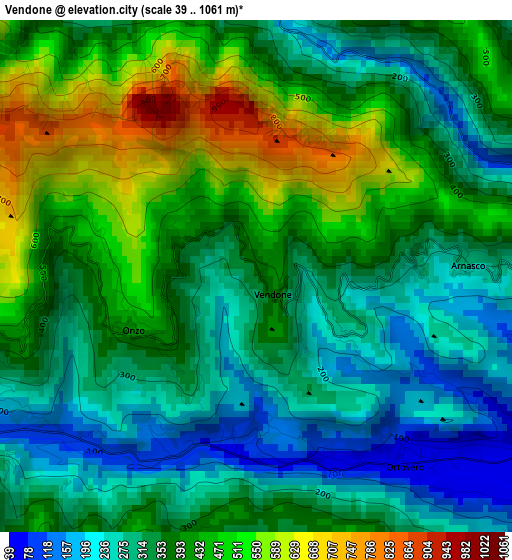 Vendone elevation map