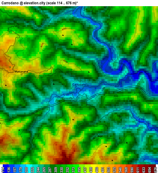 Carrodano elevation map