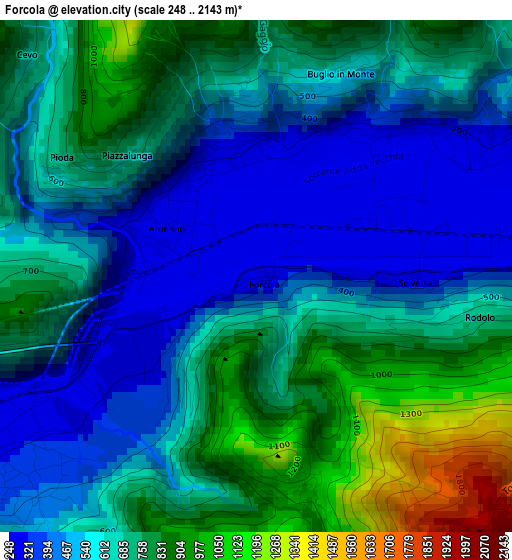 Forcola elevation map