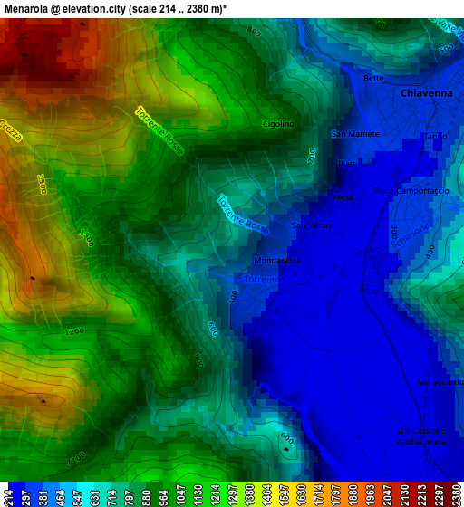 Menarola elevation map