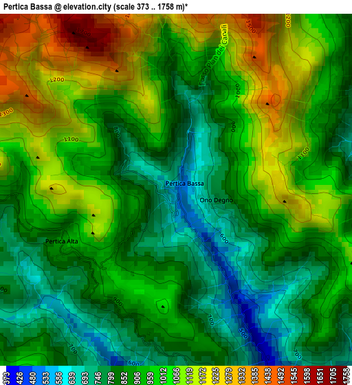 Pertica Bassa elevation map