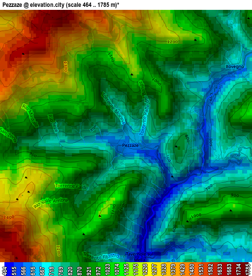 Pezzaze elevation map