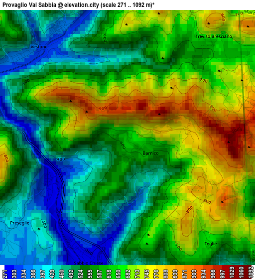 Provaglio Val Sabbia elevation map