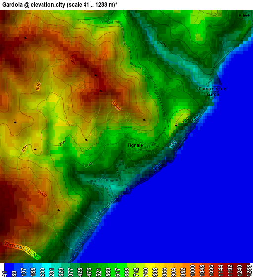 Gardola elevation map