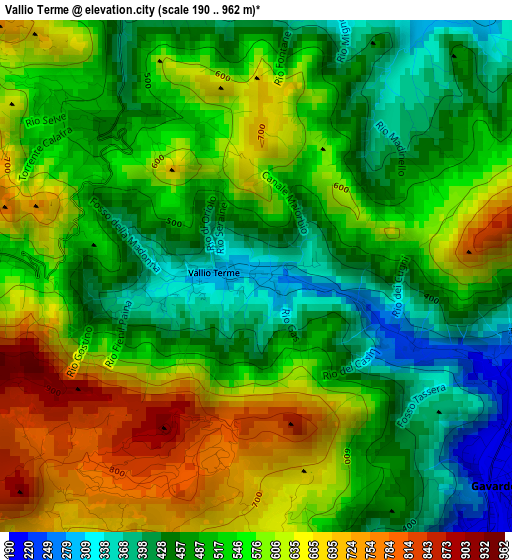 Vallio Terme elevation map