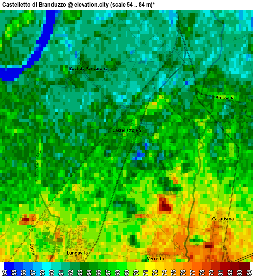 Castelletto di Branduzzo elevation map