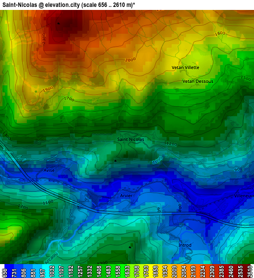 Saint-Nicolas elevation map