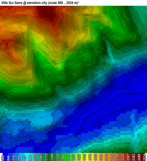 Ville Sur Sarre elevation map