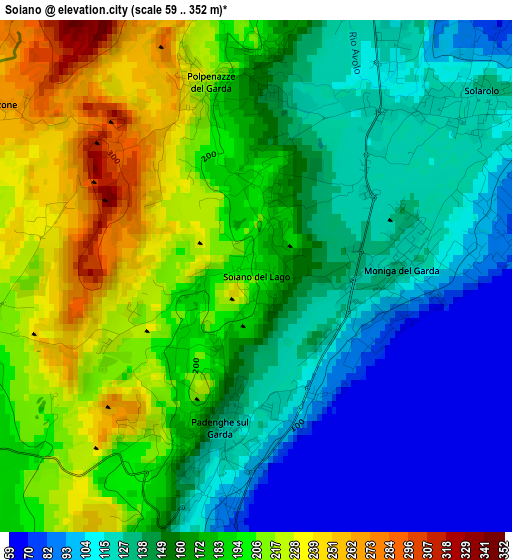 Soiano elevation map