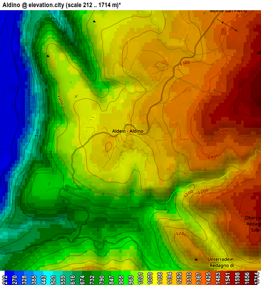 Aldino elevation map