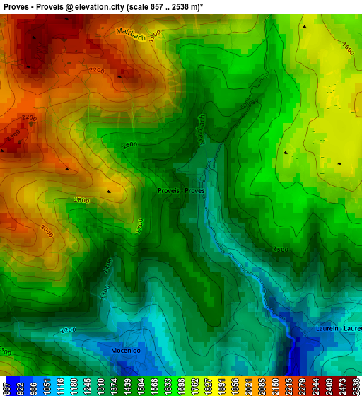 Proves - Proveis elevation map