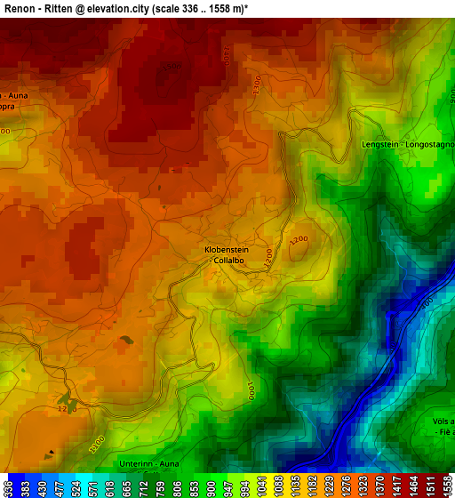 Renon - Ritten elevation map