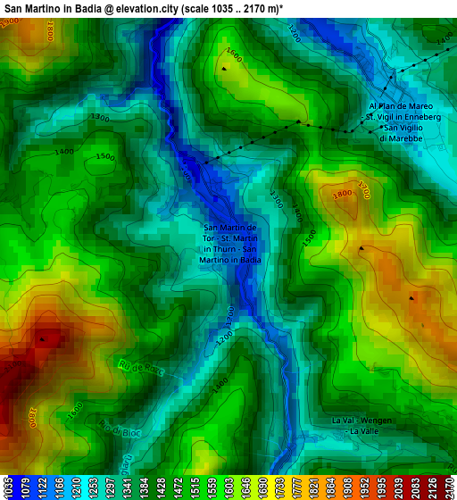 San Martino in Badia elevation map