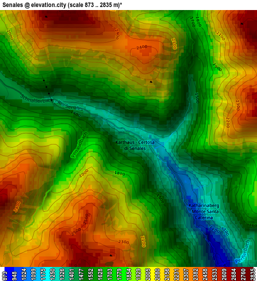 Senales elevation map