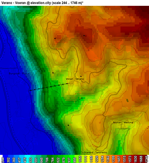 Verano - Voeran elevation map